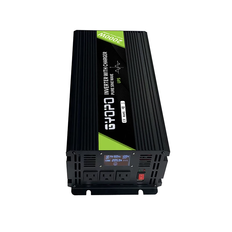 Power Inverter 24V 240V 12V 230V 2000W Peak 4000W pure sine wave inverter with LCD Display USB and UPS ATS function for Ukraine
