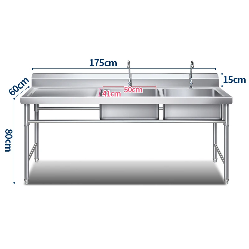 Grace Stainless Steel Single Sink Dirty Dish Cleaning Working Table/Kitchen Laundry Sink Bench