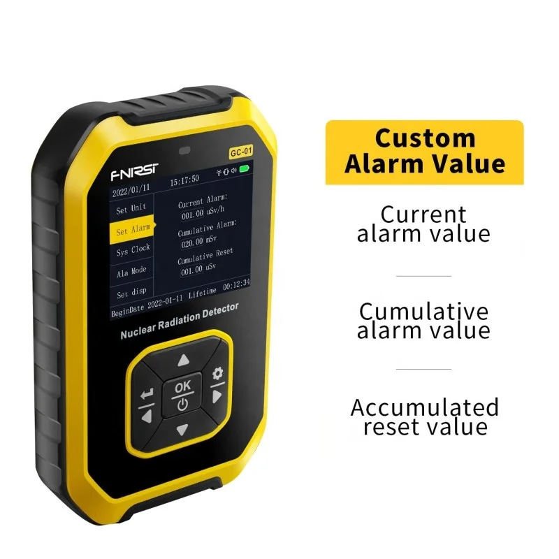 Counter Nuclear Radiation Detector Radiation Dosimeter with LCD Display Portable Handheld Beta Gamma X-ray Rechargeable