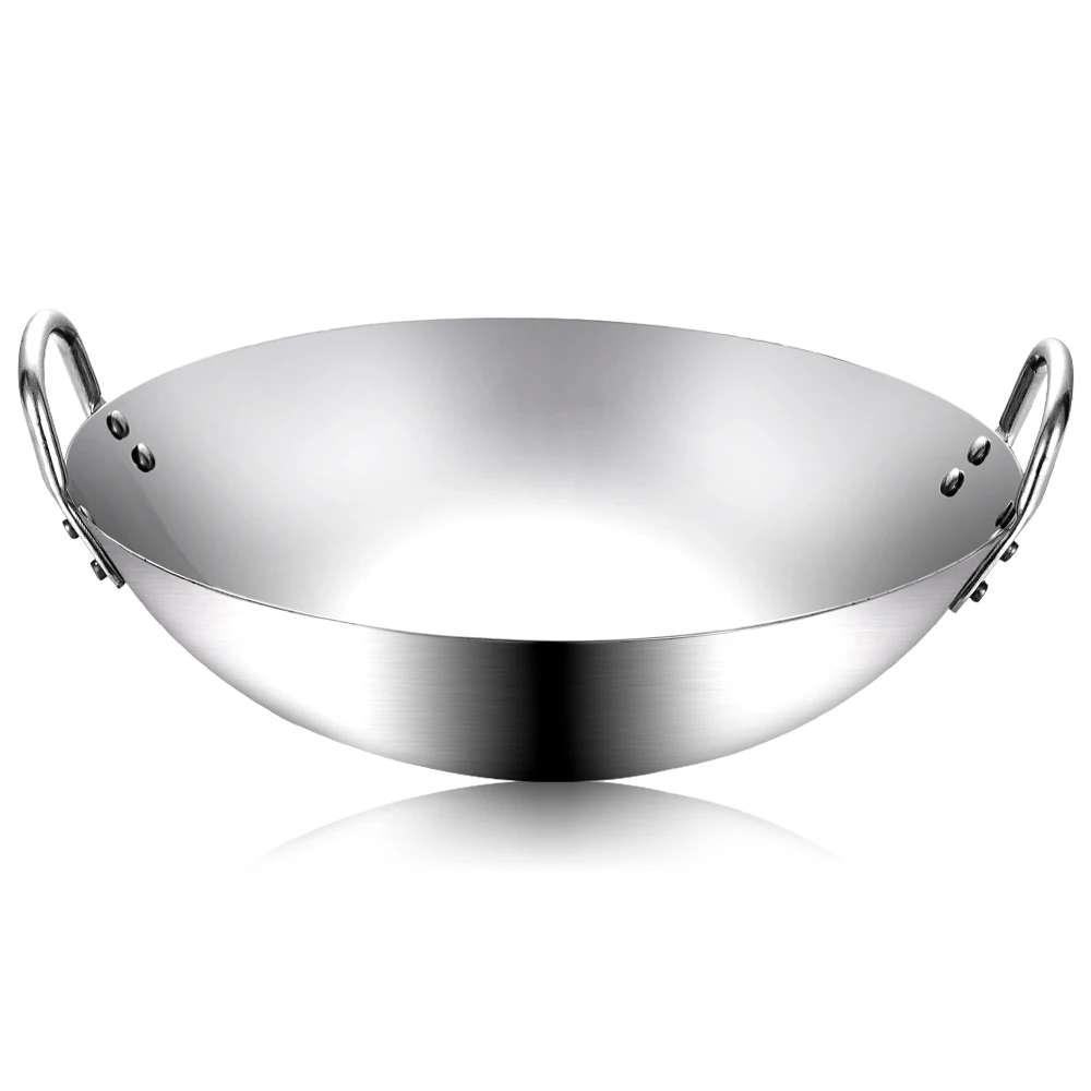 Traditional Cookware Wok Round  Chinese Cover Metal Steel Stainless Stove Feature Eco Material Origin Type  Gas Pot