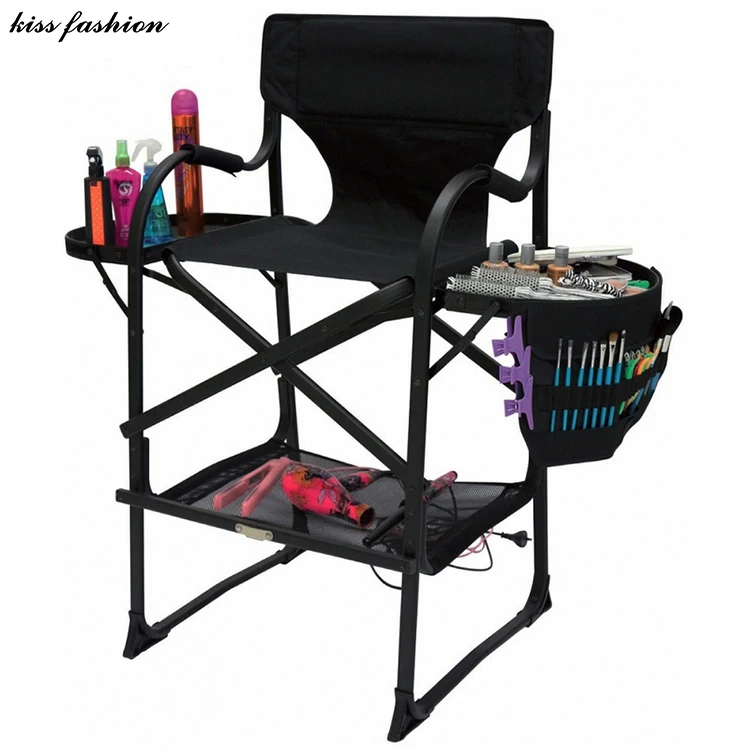 makeup artist chair with 28 inch seat height and carry bag,professional salon chair, head rest makeup chair for studio with case