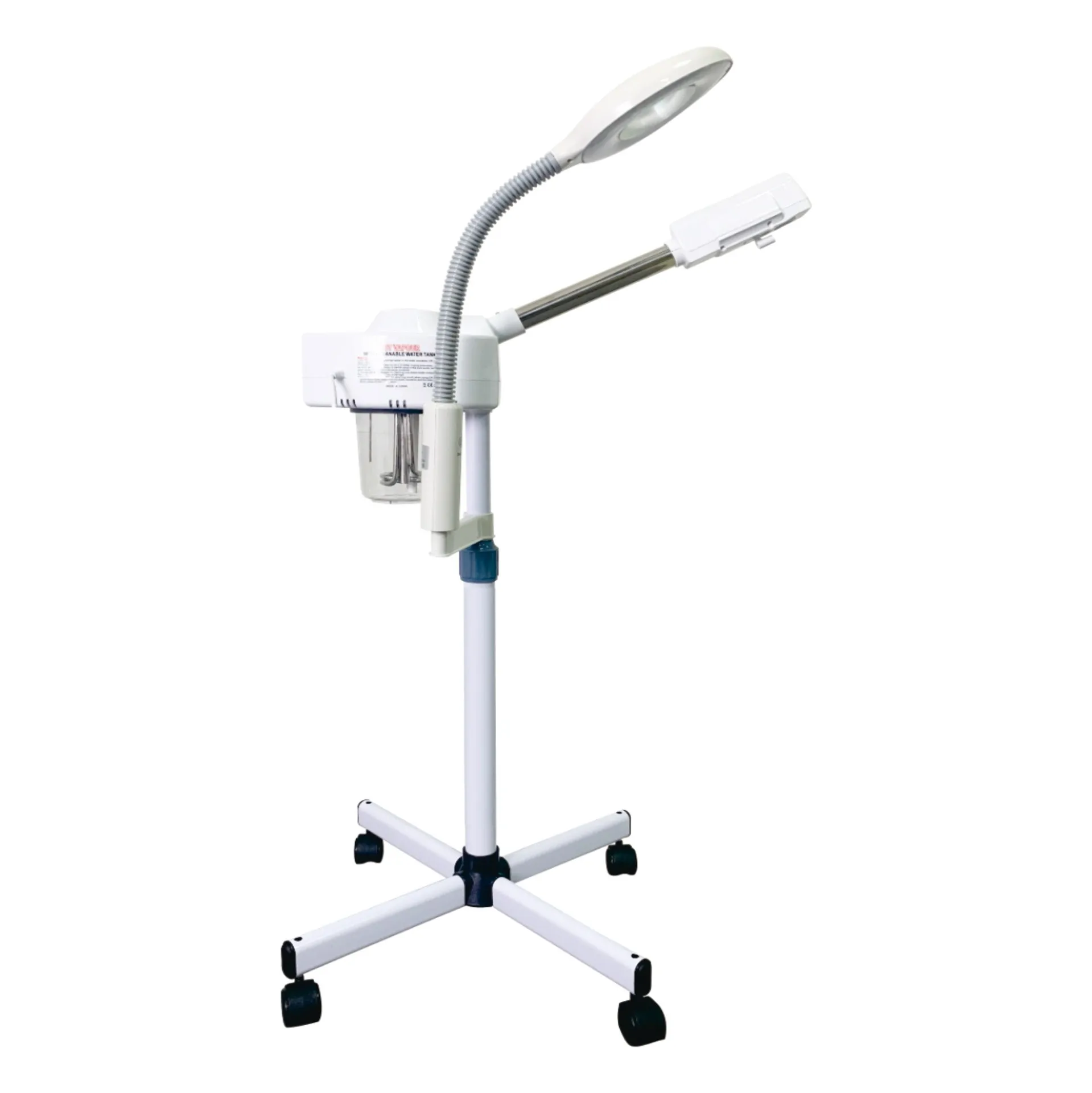 2 in 1 Hot and Cold Spray Heads Facial Vaporizer Face Steamer Professional Salon Spa with 5X Magnifying Lamp Light