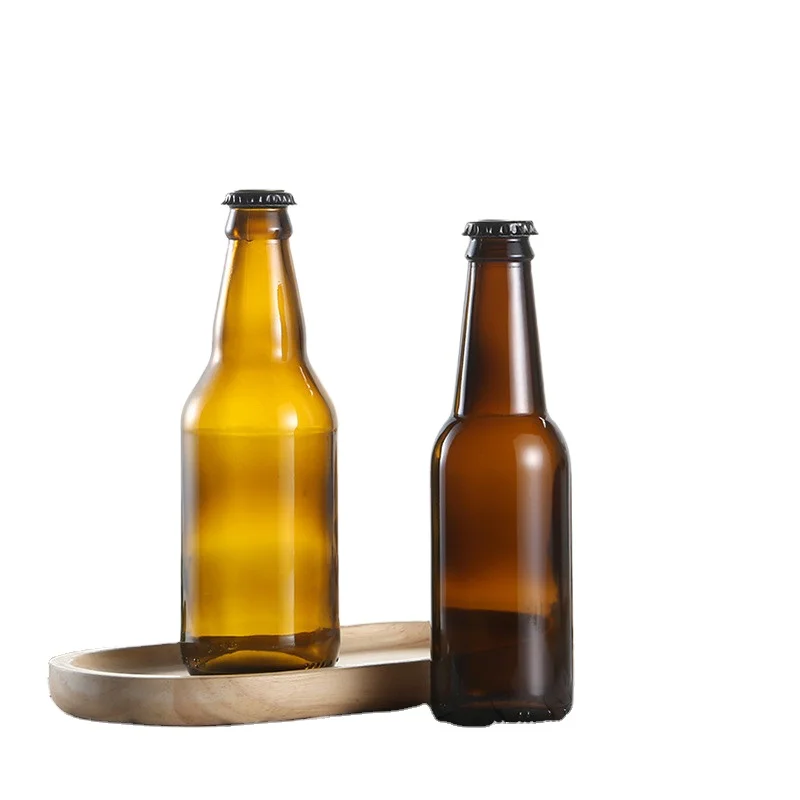New Arrival Empty Beer Bottles Beer Bottles Wholesale Amber for Sale Glass Beverage Hot Stamping Aluminum Can CROWN Cap Plastic