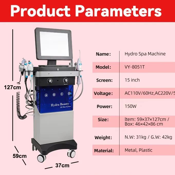 CE Professional 12 in 1 Hydra Dermabrasion Machine Facial Hydro Microdermabrasion for Skin Rejuvenation and Whitening