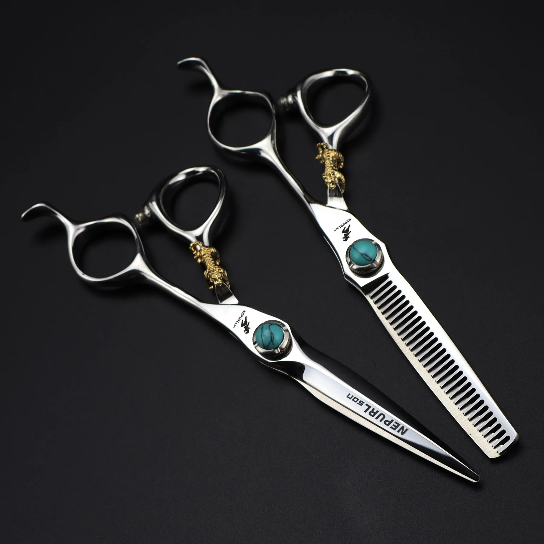 6.0 inch New Fashion Professional Design Beauty Barber Scissors Flat Scissors tooth Hair scissors