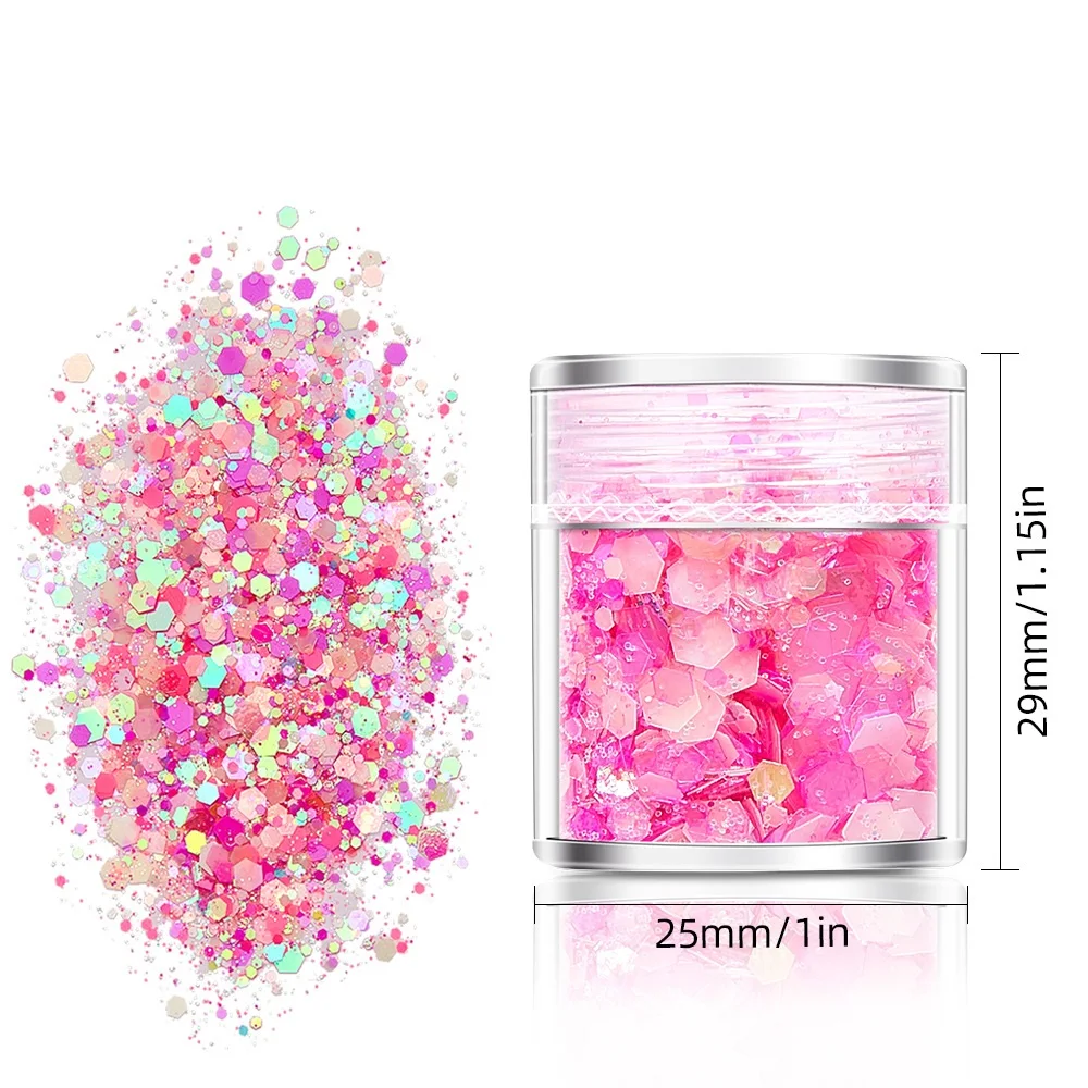 NAS016 nail art glitter sticker luminous chips manicure design Nail Sequins Set 12pcs 18pcs 24pcs