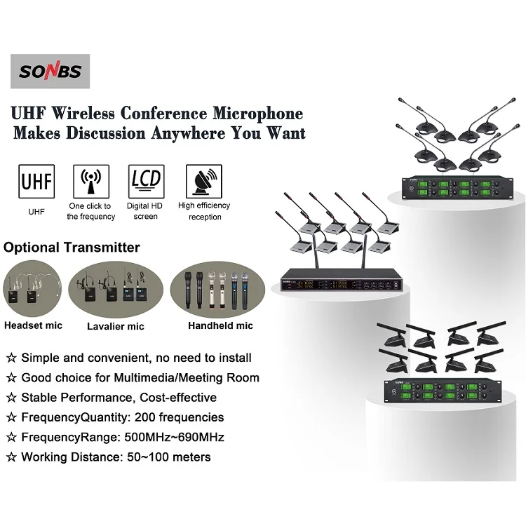 Wireless microphone conference desktop microphone system wireless microphone system uhf