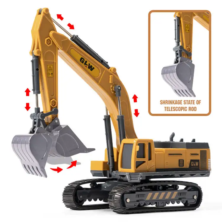 Excavator Diecast Toy Truck Model Set OEM ODM Car Alloy Wheel Model Car with Manufacture Factory Kid Excavator Toy