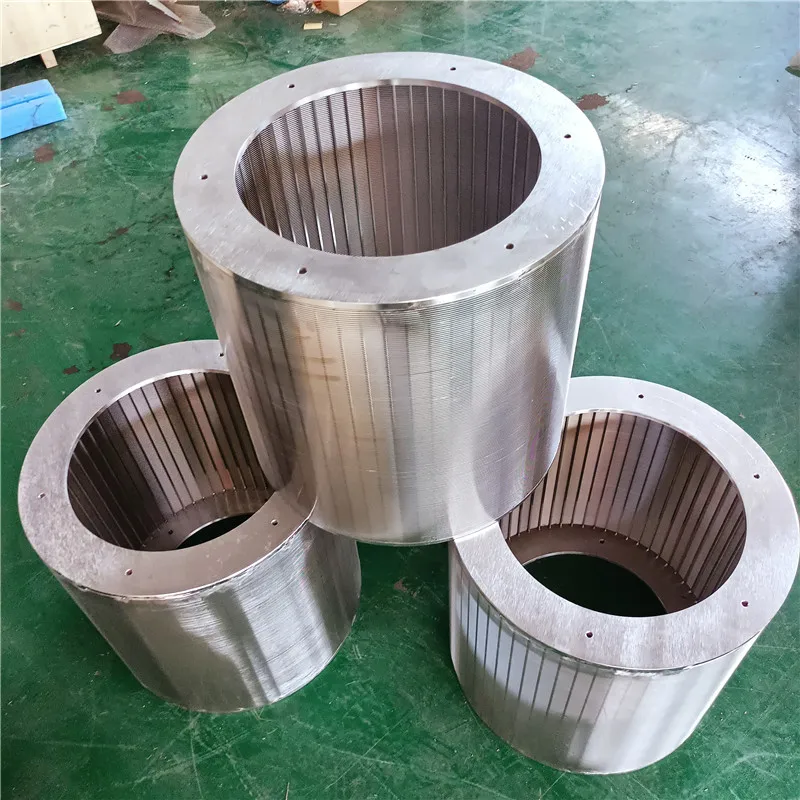 Stainless Steel 304 sludge dewatering wedge wire Trommel screen rotary filter drum