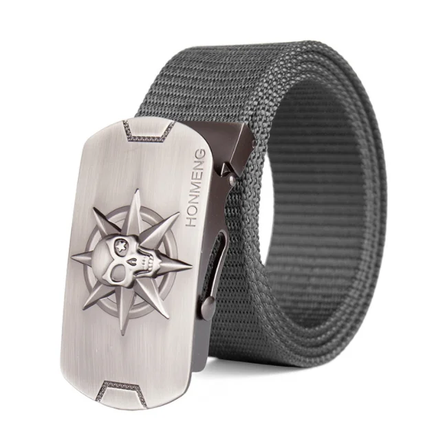 Thickened Tank Pattern Nylon Canvas Belt Sports Outdoor Automatic Buckle Casual Belt