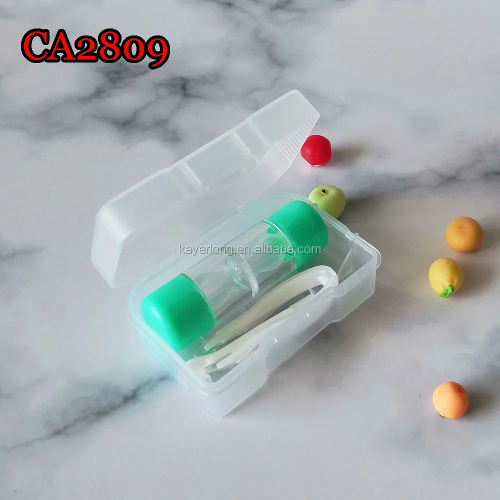 contact lens case, hard and soft lens tube style pp cartoon travel box CA2809