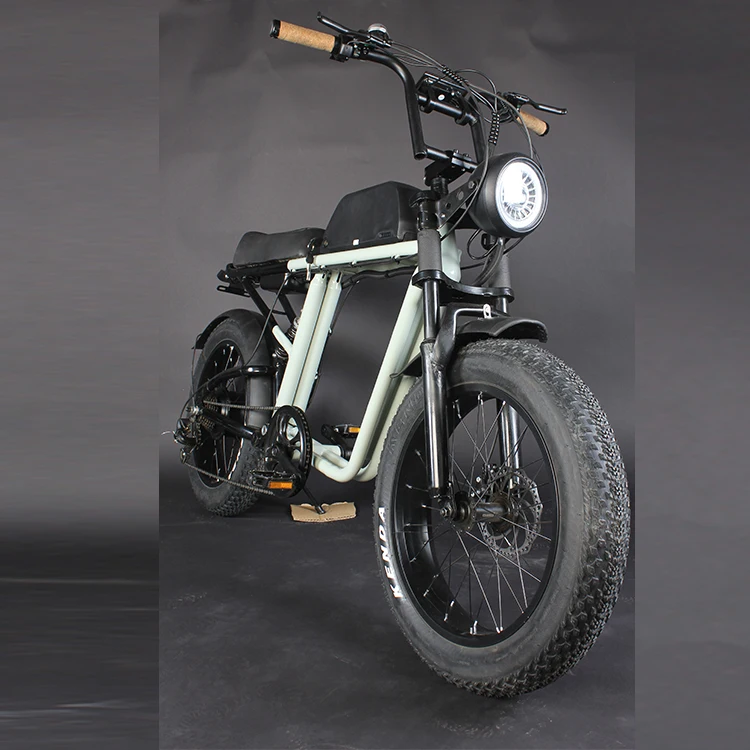 20 Inch Cheap Free Shipping 1000 Watt Yuanjian Retro Fat Wheel Motor Moped With Pedals E Bikes  Electric Bicycle