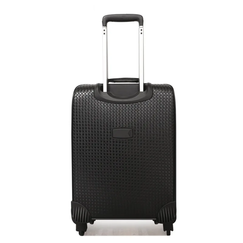 High Quality PU Leather Luxury Trolley Luggage Bag Men Large Capacity Black Designer Suitcases for Business