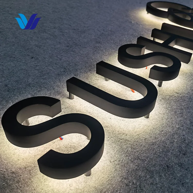 Hongsen Sign acrylic backlit letter sign custom logo 3d alphabet metal sign For Store