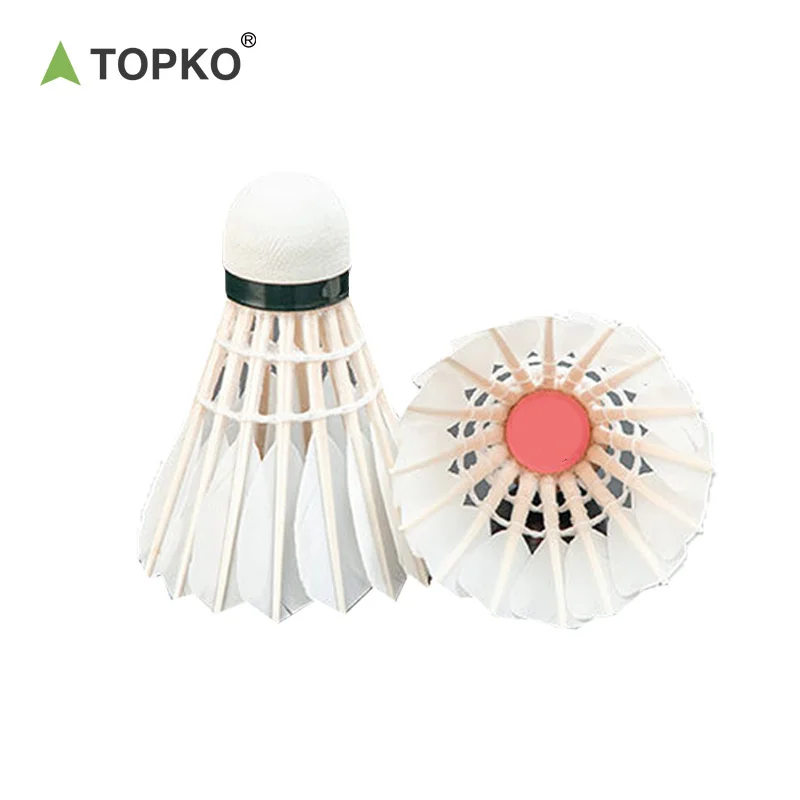 TOPKO 12-серые кисточки с устойчивый открытый матч мяч номер профессиональной подготовки гусиное перо мяч устойчивость к истиранию для игры в бадминтон