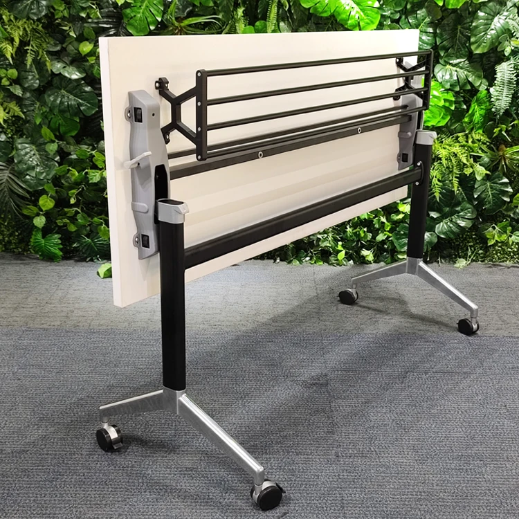 Intelligent space-saving table folding system elegant design desk frame from powder coated steel