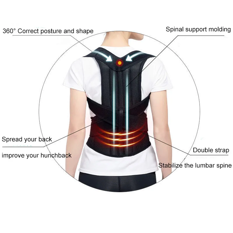 
Improves Posture and Pain Relief Adjustable Posture Corrector Back Brace 
