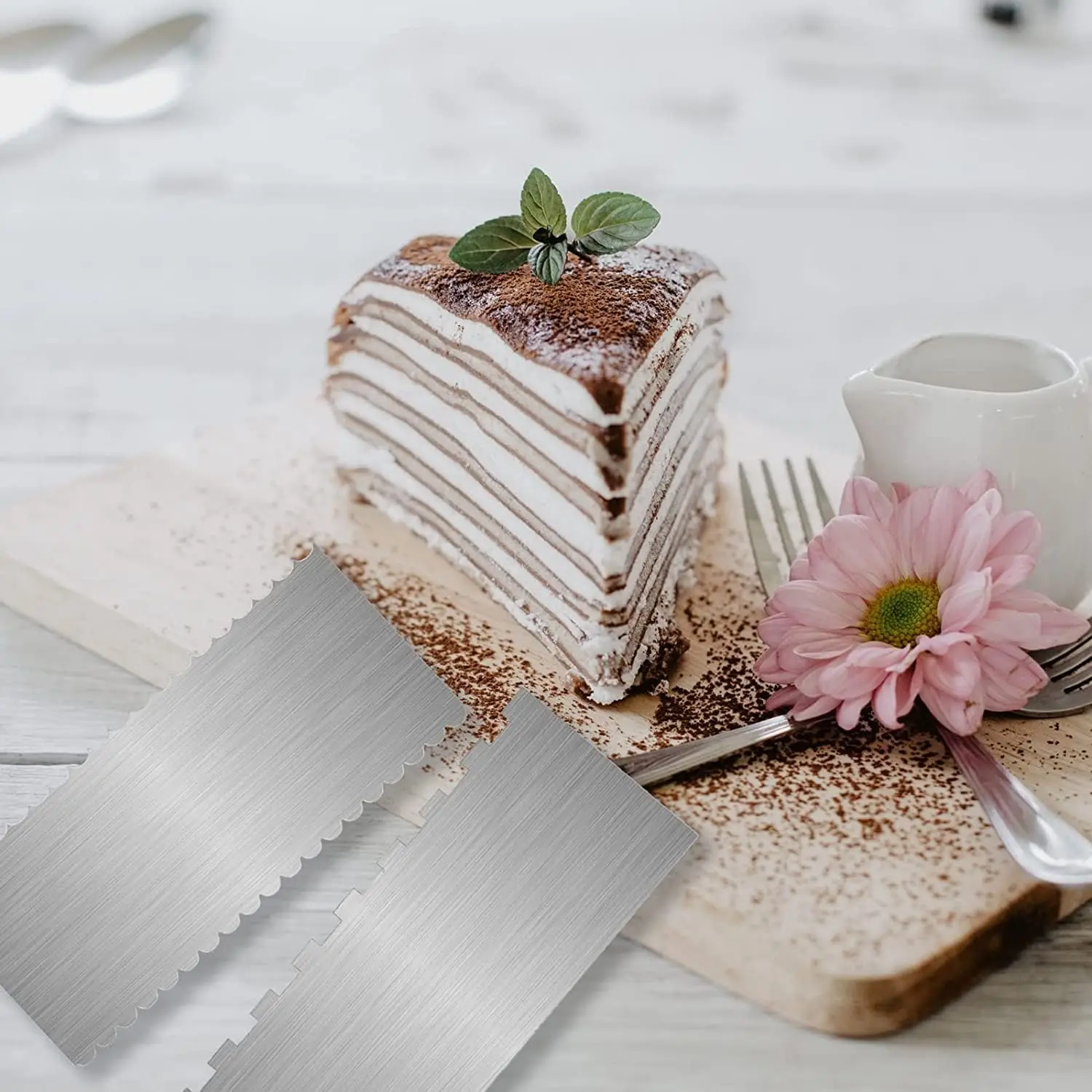 High Quality Stainless Steel Ice Smoother Cake Pastry Cutter Polisher Icing Scraper Smoother Cake Decorating Baking Tool