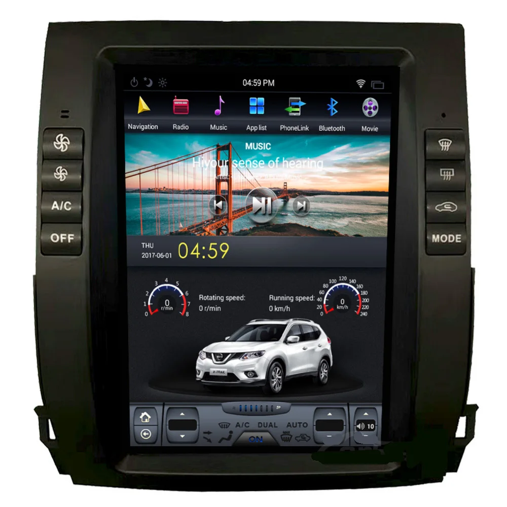 10 4 'android 9 0 автомобильный dvd-плеер для Prado 120 land cruiser 2002- 2009 LEXUS GX470 tesla style PX6 CARPLAY радио