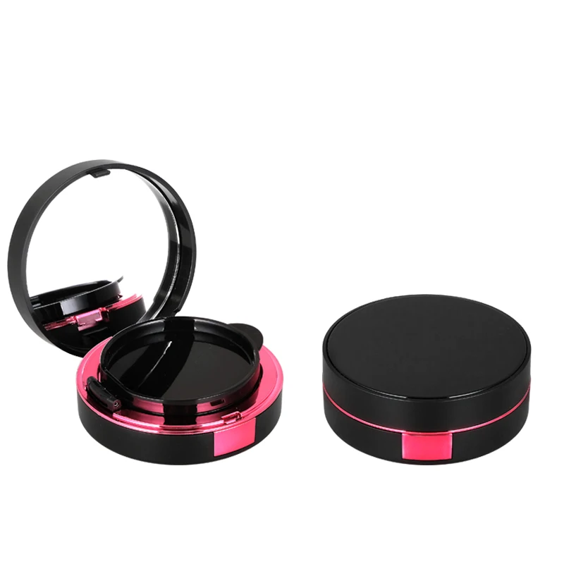15g luxury black Round air cushion bb foundation case with mirror 15g empty bb cream cushion liquid foundation container