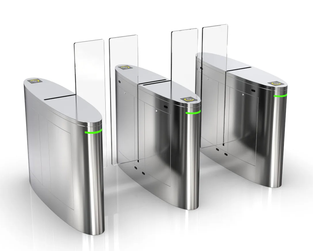Half Height Sliding Speed Gates Security Rfid Card Reader Face Recognition Pedestrian Sliding Turnstile Barrier Gate System