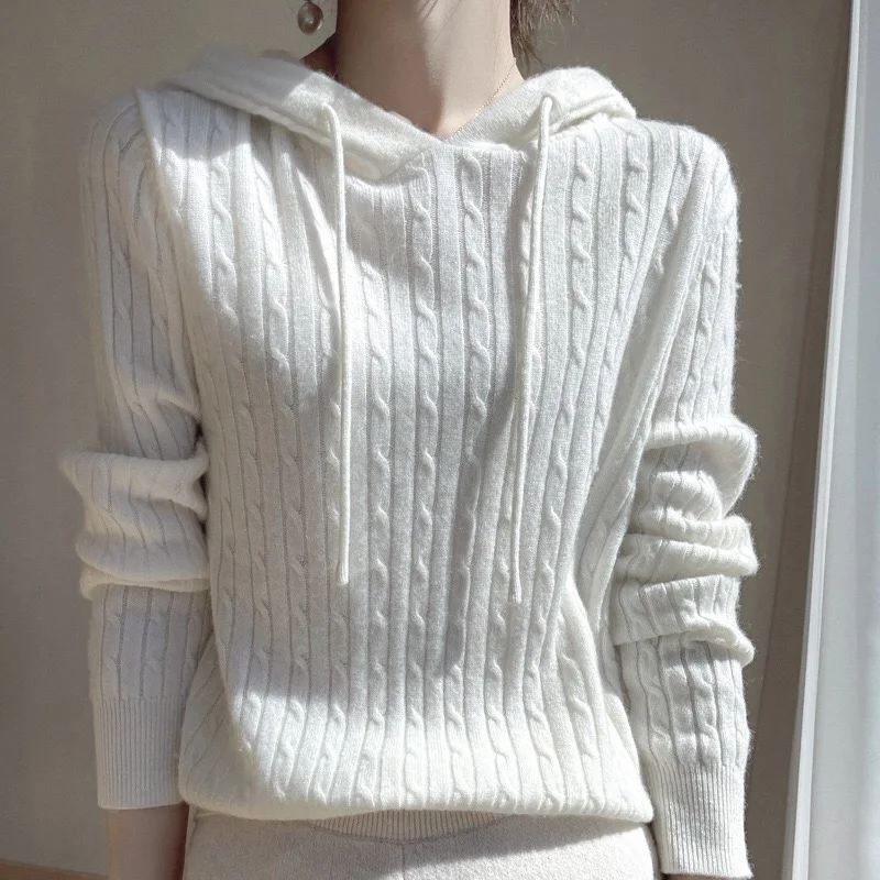 2022 comfortable cashmere sweater women casual long sleeve wear twisted design