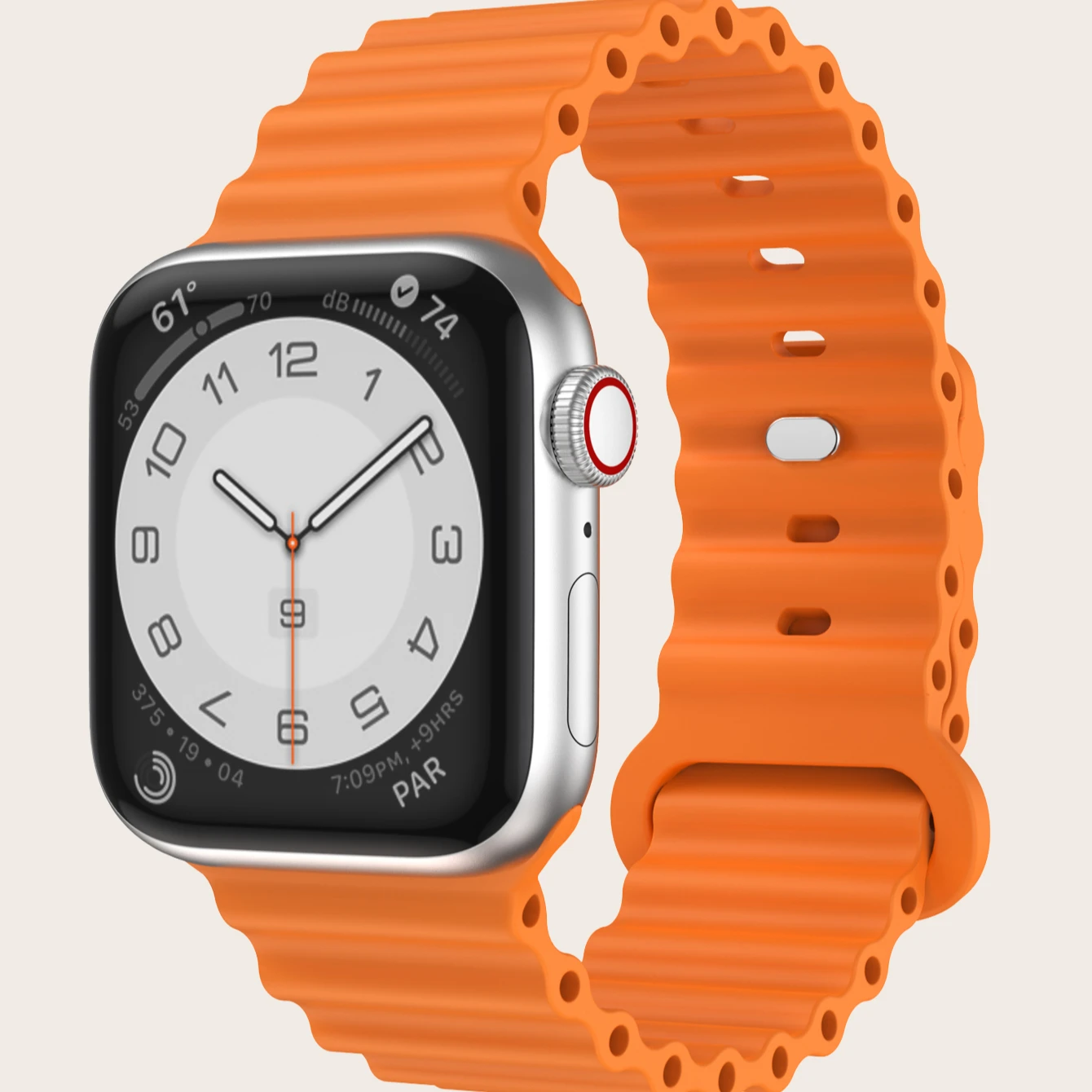 Hot sales ocean watch band for apple silicone straps with single nail for watch band soft silicone watch band 38/40/41/42/44/45