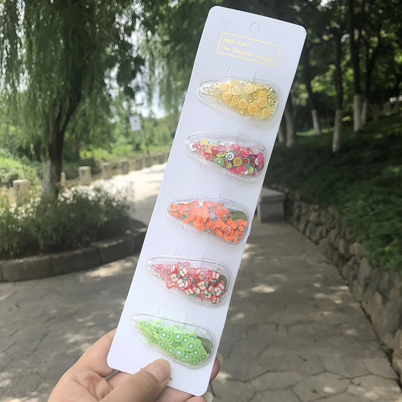 New Style Colorful Fruits and Sequin PVC Candy Children Hair Pins