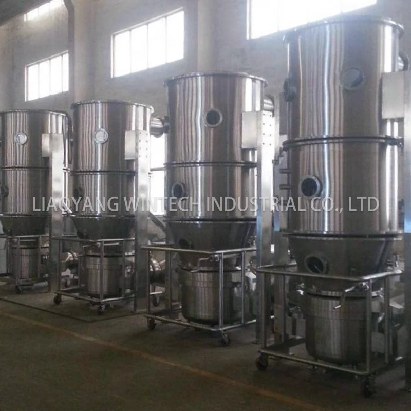 GMP Standard Stainless Steel Stainless Steel Amino Acid Powder Fluidized Bed Granulator Machine