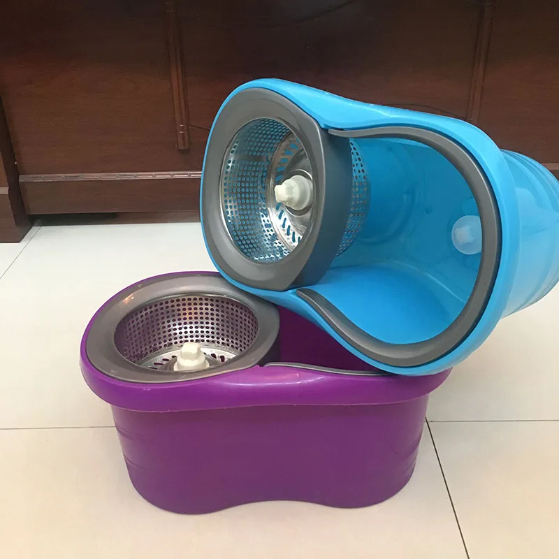 Household Hands Free Water Squeeze Flat Floor Dust Easy Lady Cleaning Mop and Bucket Set Microfibre Fabric Rectangle Magic Mop