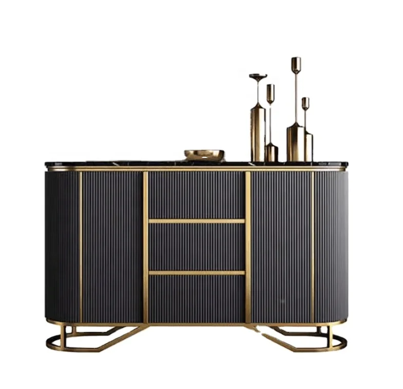 Living Room Furniture Hot Sale  New  Luxury Modern Design  Decoration  Black Side Cabinet  Kitchen Cabinets European Furniture