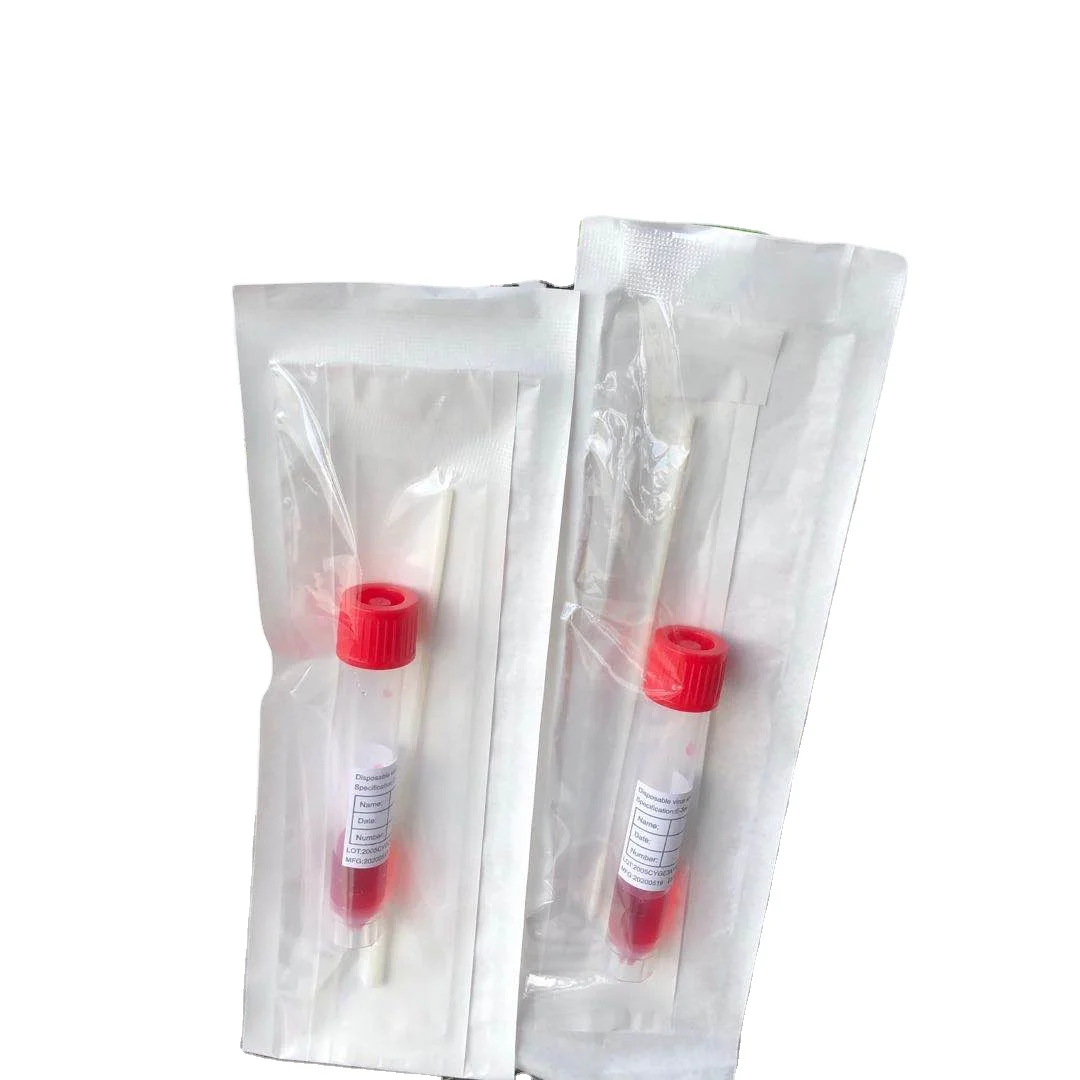 Hot sale disposable viral sampling VTM kit with viral transport medium vtm tube and flocked swabs for PCR testing