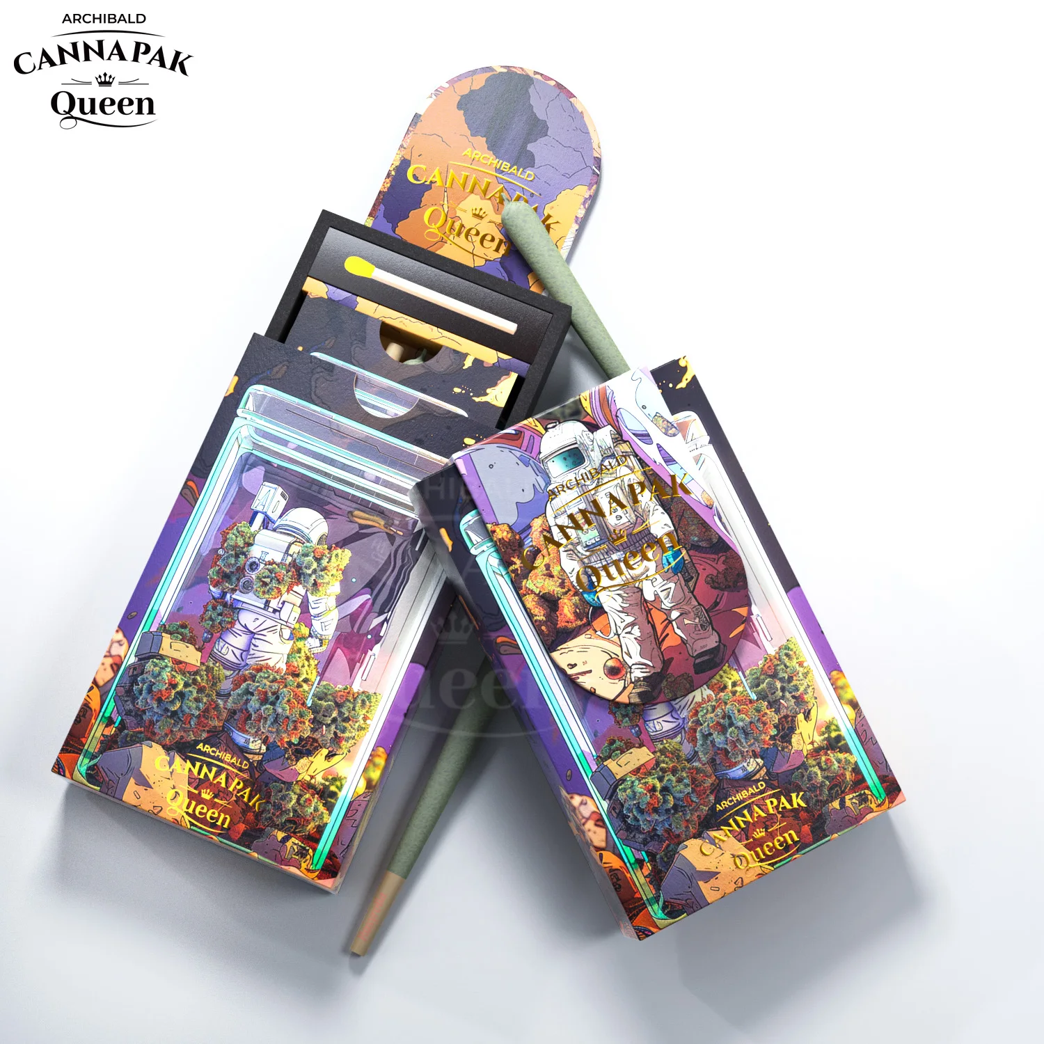 Archibald Free Sample Paperboard Packaging Box Cr Cardboard Cigarette Boxes Child Proof Pre Roll Packaging Box With Dividers