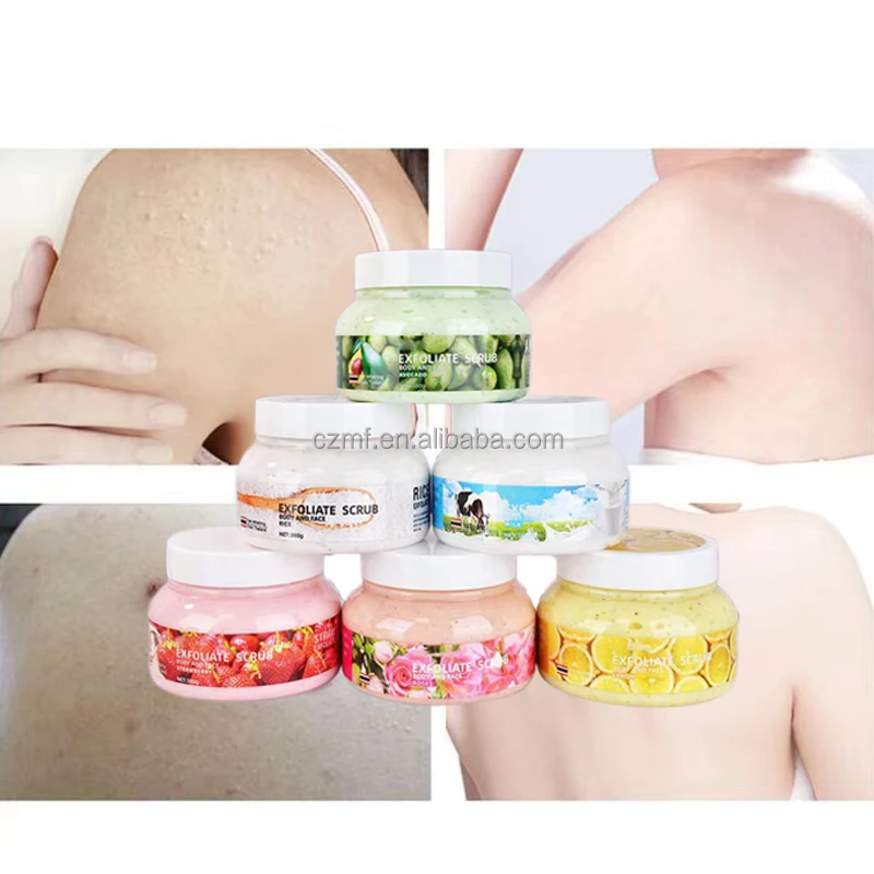 Wholesale Private Label Natural Organic Sugar Exfoliating Whitening Moisturizing Whipped Fruit Scrub Set Fruit Salt Body Scrub
