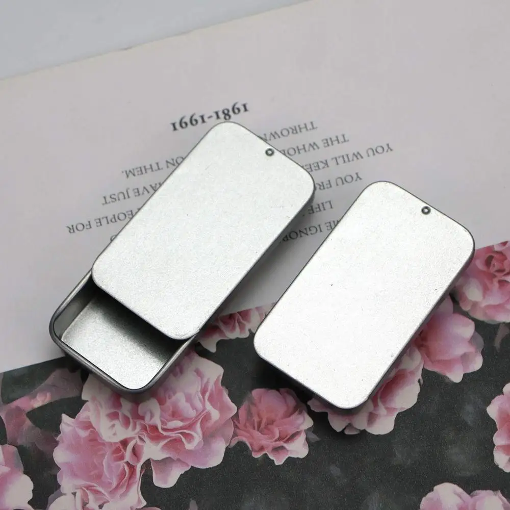 
Mini iron box slide cover storage box wedding Jewelry Pill Cases portable tin boxes container 