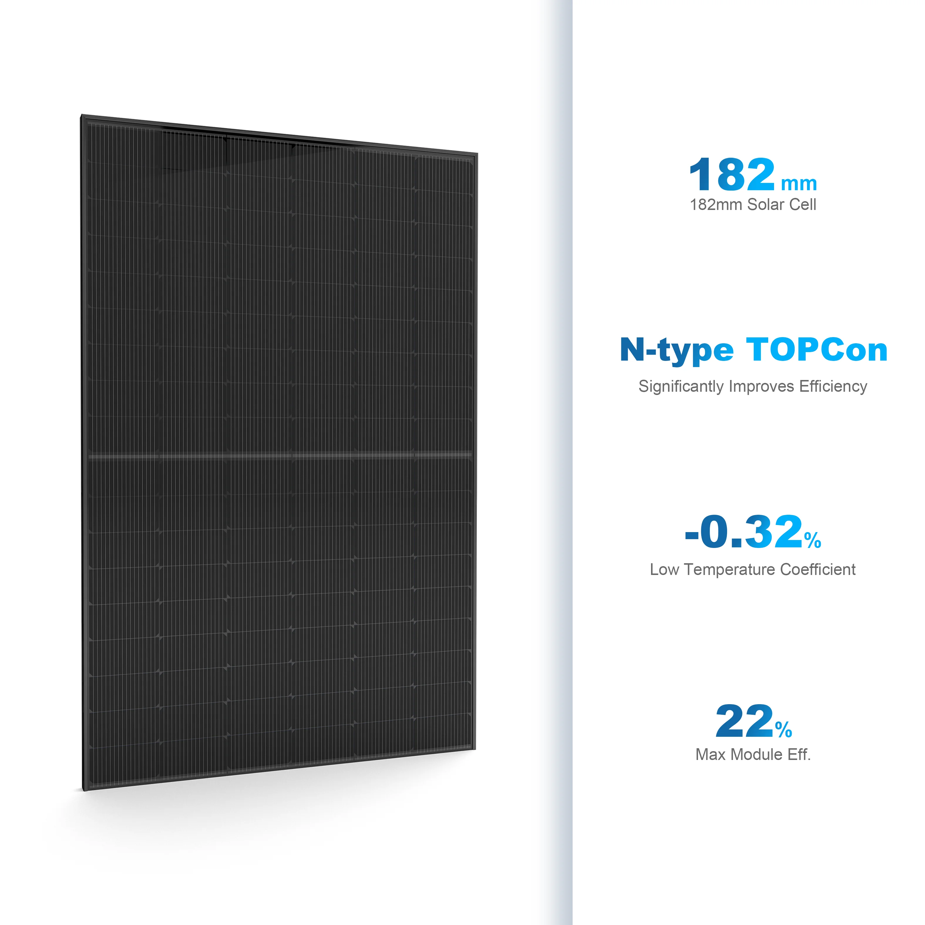 All Black Bifacial 430W N Type Topcon 108cells Monocrystalline Solar Panels for Home Roof and Business