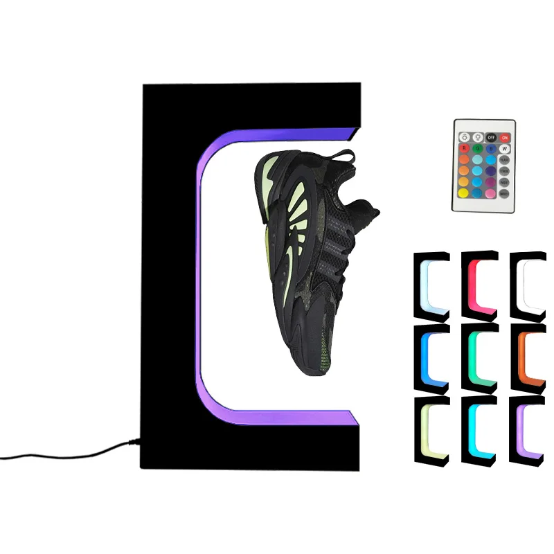 Magnetic Rotating Floating Levitation Advertising Sneaker Shoes Shelf Sever Acrylic Display Rack