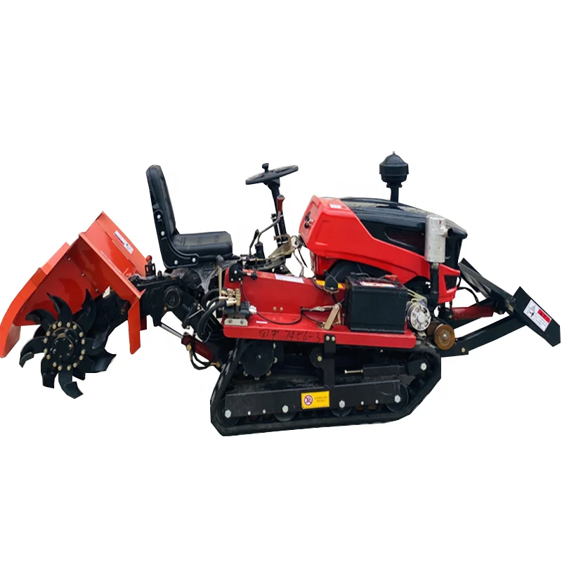 2023 New Arrived Crawler Tracked Cultivator Tiller 35 Horsepower Small Mini Crawler Multi Functional Tractor Rotary Tiller ripper for tractor
