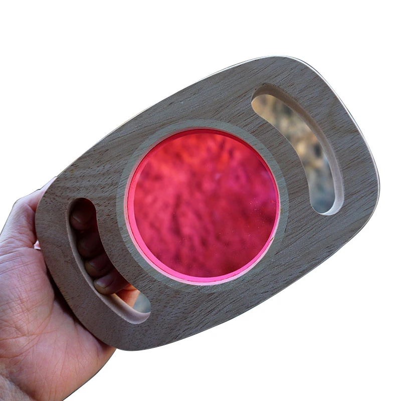 wooden Montessori toy wood glitter building blocks Wooden magnifying glass for kids