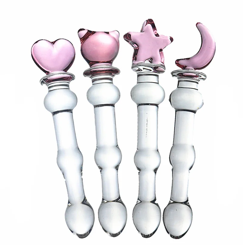 Ebay Best-selling Heart Cat Head Pentacle Moon Love Fairy Magic Stick G-Spot Clitoris Crystal Glass Dildo Anal Butt Plug Sex Toy