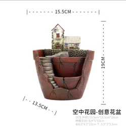 Roogo садовый в воздухе полимерный суккулент бонсай деревенский коттедж цветочный горшок многоместный горшок домашний и садовый декор