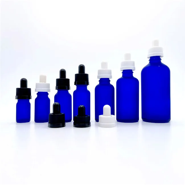 Essential Oils 1/2oz 1oz 2oz 4oz 8oz 16oz 1l 15ml 30ml 60ml 120ml 250ml 500ml Cobalt Blue Boston Round Glass Bottle