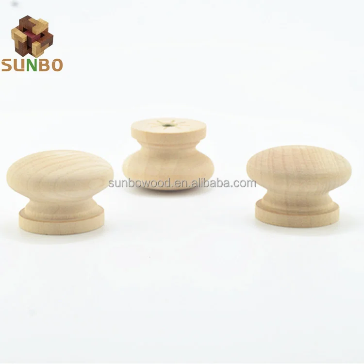 Factory Supply Natural Wooden Furniture Cabinet Handles And Wooden Knobs Handle
