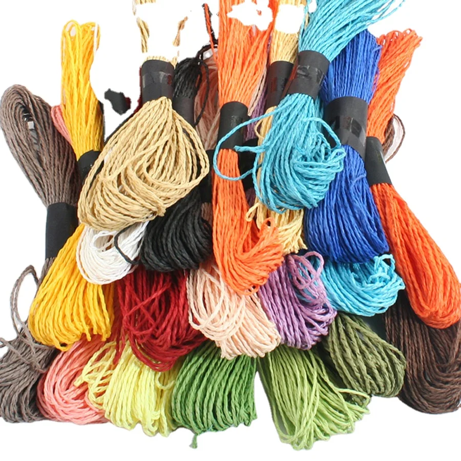 10m Colored Paper Raffia String Paper Twine Natural Environmentally Friendly Rope Paper Raffia Yarn