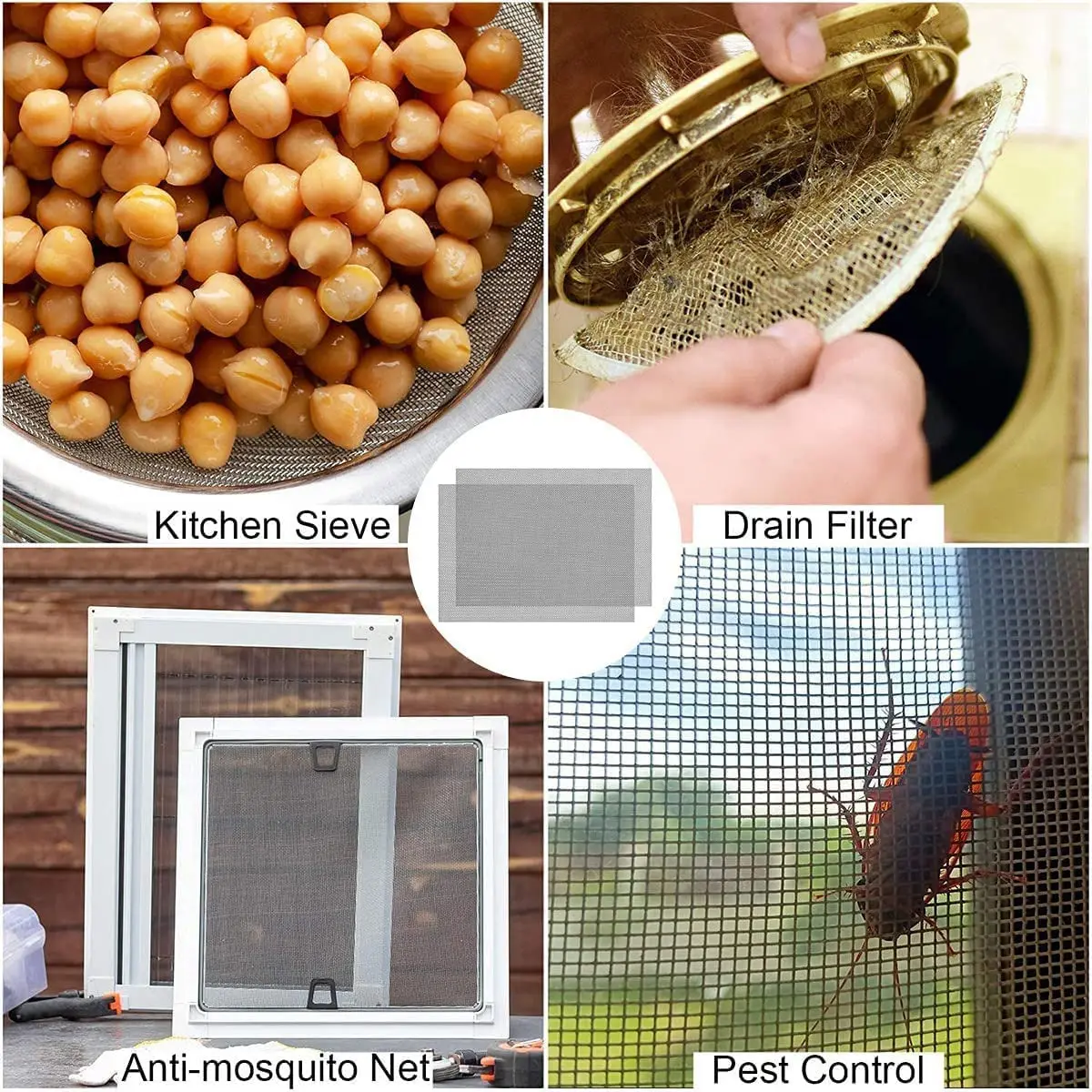 Stainless Steel Woven Wire 20 Mesh Metal Mesh Sheet Rodent Control Insect Mesh Pest Proofing Mesh for Windows, Door, Filter