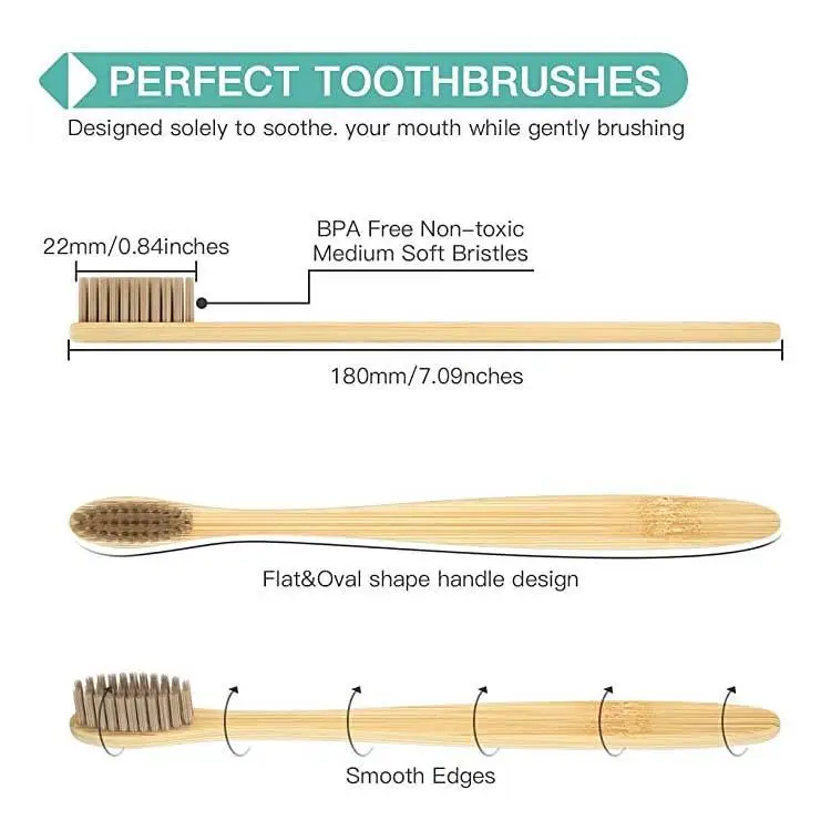 Wholesale 100% Eco Biodegradable Eco Friendly Natural Bamboo Toothbrush Kit With Charcoal Bristles