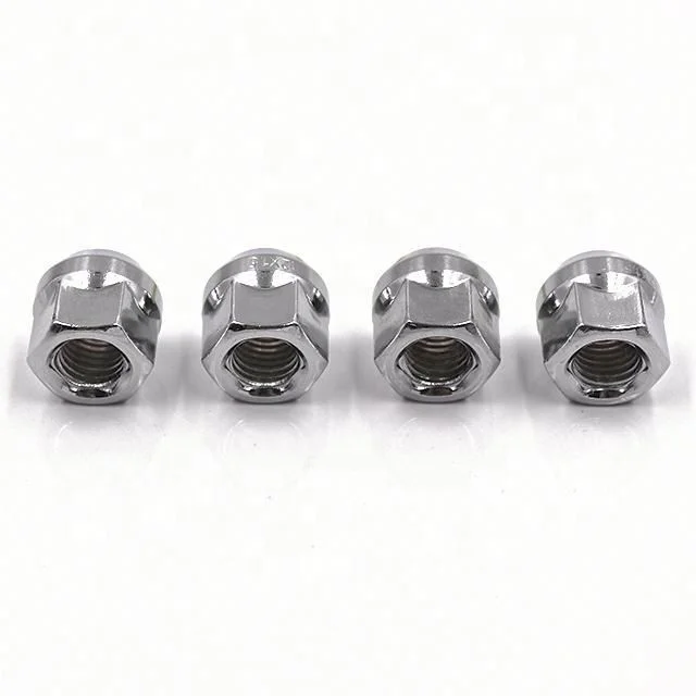 Racing Finished End Nuts Open Mouth Chrome M12x1.5 With Small Diameter Lug Nut For Adapter Yellow Zinc Wheel Hub Stud 12x1.25