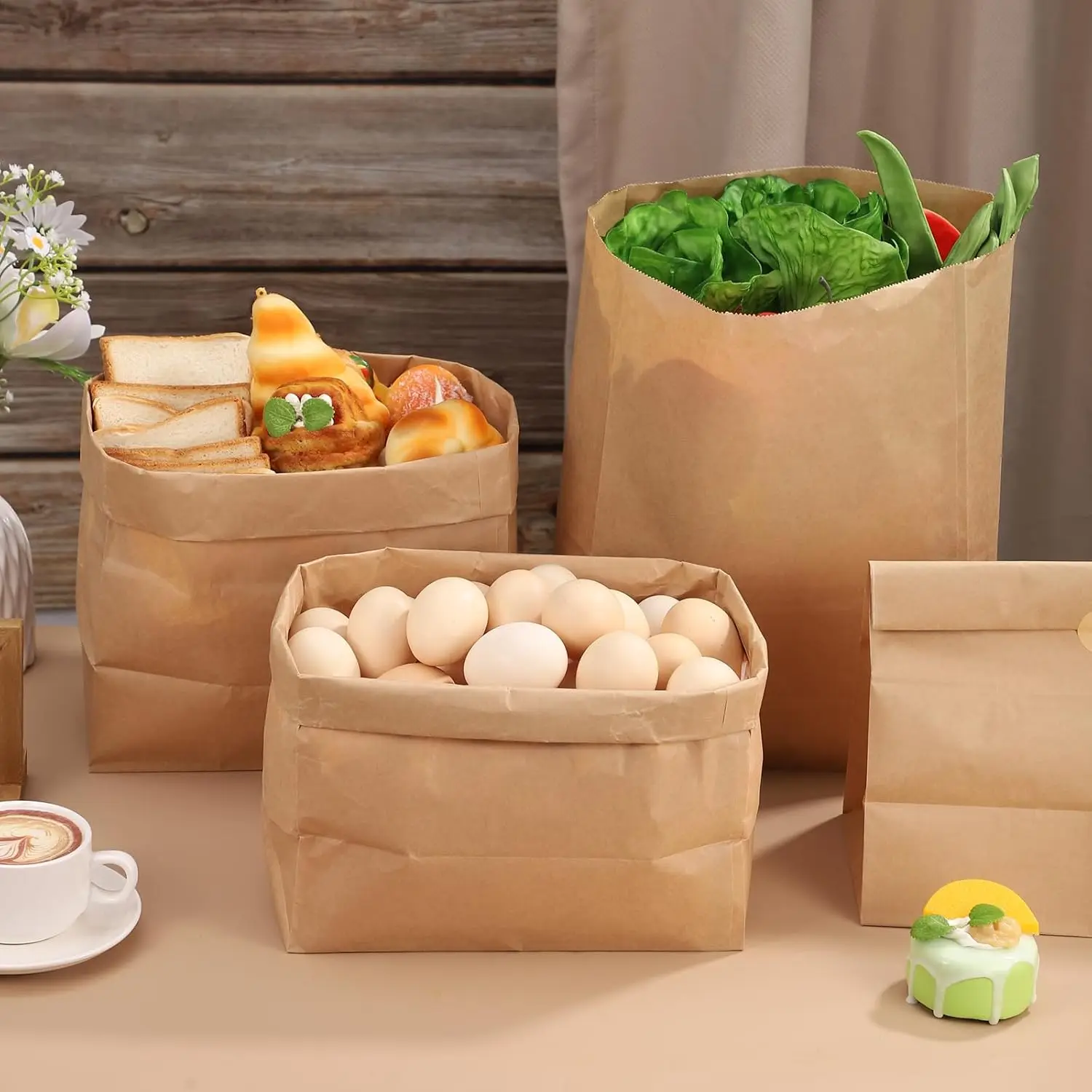 Manufacturer Eco-friendly Vegetable Fruits Food Packaging Brown Kraft Paper Bag Agriculture Herb Seed Groceries Paper Packet