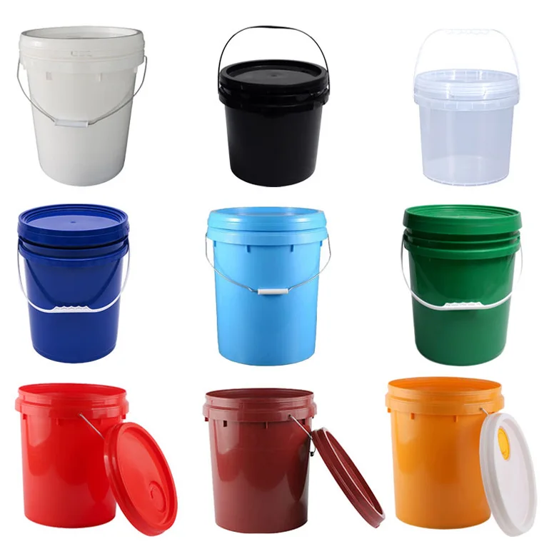 Plastic Pail 5 Gallon Plastic 20 Liter Storage Plastic Bucket Oval Pail Custom Paint Bucket Printed Label Chemical Barrel