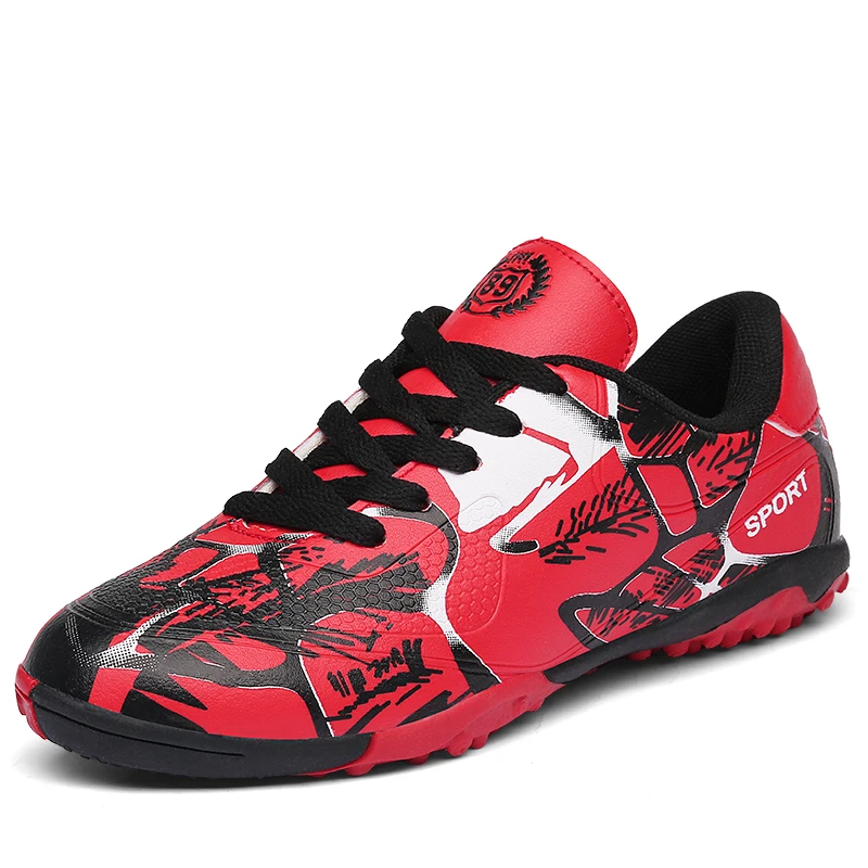 
Support customized boys training shoes AG breathable synthetic grass football shoes 